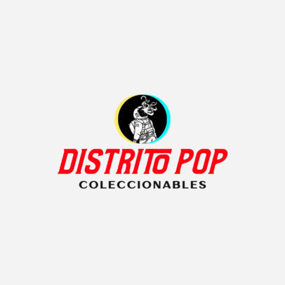 Collectibles Store Logo Template Featuring an Illustrated Astronaut