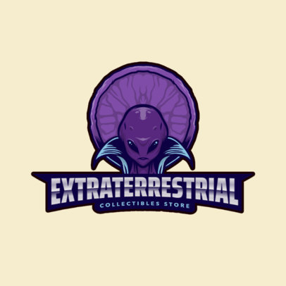 Alien-Themed Logo Maker for a Collectibles Store