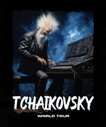 Tchaikovsky-Inspired T-Shirt Design Generator Featuring a Funny Musical Composer Graphic 4447k-5941