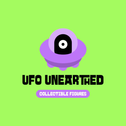 Logo Maker for a Collectible Figures Store with a Spaceship Graphic