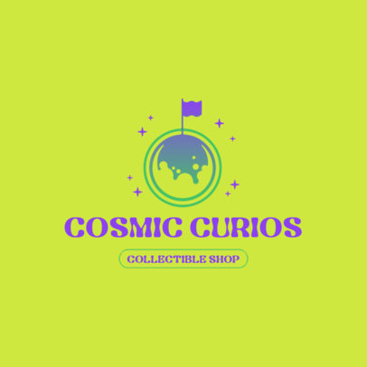 Logo Creator with a Planet Icon for a Collectible Figures Store