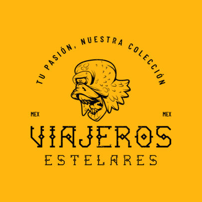 Logo Creator for a Collectible Figures Shop with a Martian Face Graphic