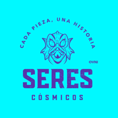 Collectibles Shop Logo Template Featuring a Martian Head Graphic