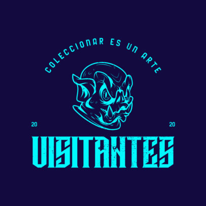 Logo Generator with a Martian Head Graphic for a Collectible Figures Store