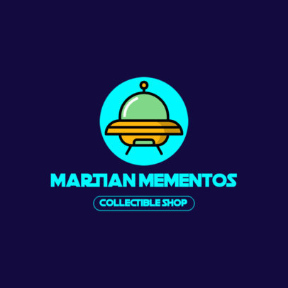 Collectible Shop Logo Maker Featuring a Martian Spaceship Icon