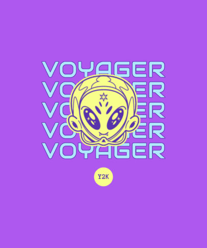 T-Shirt Design Generator Featuring an Illustrated Alien with a Helmet