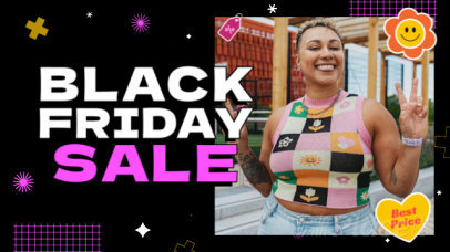 Intro Video Creator for a Black Friday-Themed Sale Featuring Colorful Graphic Animations