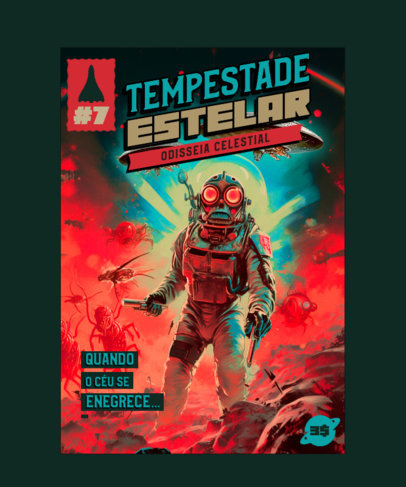 T-Shirt Design Creator with a Space Invader Illustration Inspired by a Vintage Comic