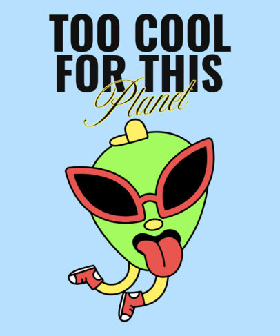 T-Shirt Design Generator Featuring a Cartoonish Alien Illustration