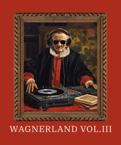 T-Shirt Design Template With a Funny Theme Inspired by Richard Wagner 3563n-5941