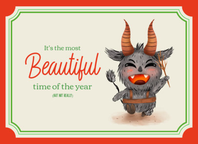 Greeting Card Generator With an Anti-Christmas Theme and a Krampus Graphic