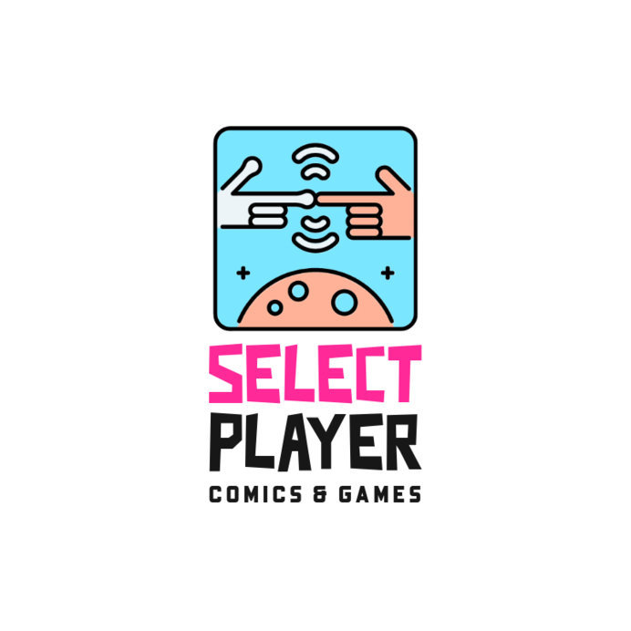 Comics and Games Store Logo Generator with an Alien Finger Graphic