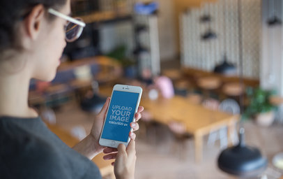 Silver iPhone 8 Mockup Featuring a Kindergarten Teacher on a Break a21270