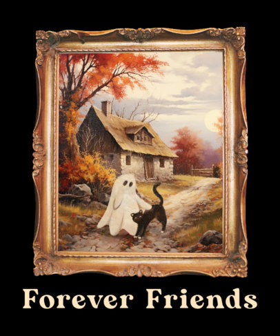 AI-Generated T-Shirt Design Maker With a Ghost Painting Graphic 3563o-5956