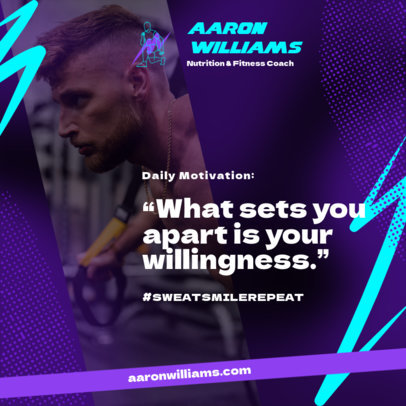 Instagram Post Maker Featuring a Quote for a Fitness Coach Account 