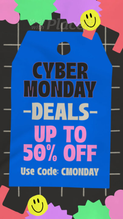 Cyber Monday-Themed Instagram Story Video Maker Featuring a Special Deal Promo