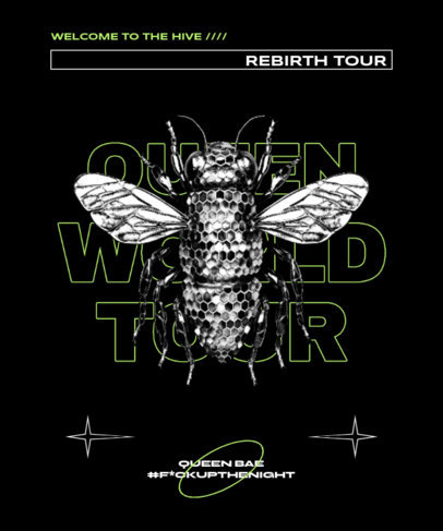 T-Shirt Design Maker Featuring a Bee Graphic Inspired by Beyonce's World Tour