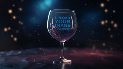Mockup of an AI-Generated Wine Glass in a Starry Scenery m33556