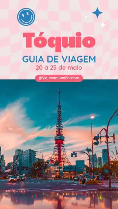 Travel-Themed Instagram Story Maker Featuring a Trip Guide to Tokyo