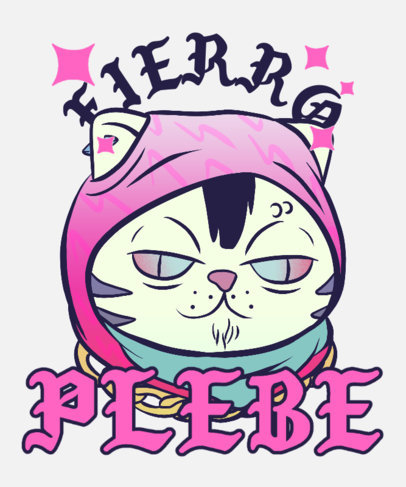 T-Shirt Design Maker Featuring a Cat with Mexican Corridos-Inspired Aesthetic