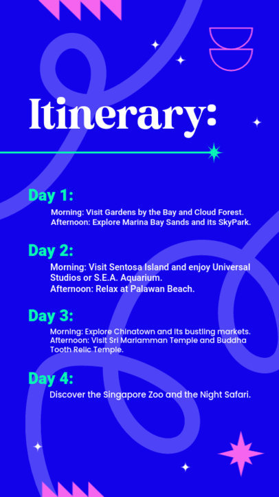 Instagram Story Template for Tourists With a Trip Itinerary