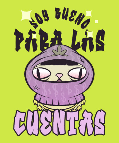 Mexican Corrido-Inspired T-Shirt Design Maker Featuring a Funny Cat Cartoon Illustration