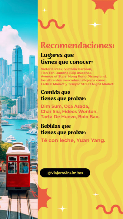 Promotional Instagram Story Creator Featuring Trip Recommendations