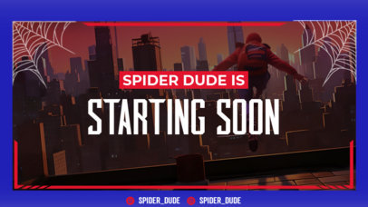 Starting-Soon Twitch Screen Template With AI-Generated Graphics Inspired by Spiderman 5826g-5954