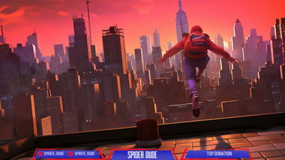 Illustrated Twitch Overlay Template With AI-Generated Graphics Inspired by Spiderman 5826g-5954
