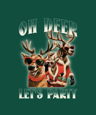 T-Shirt Design Generator Featuring a Fun Xmas Theme With Reindeer Graphics