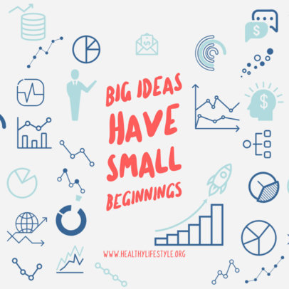 Social Media Post Template with Business Graphics for a Quote