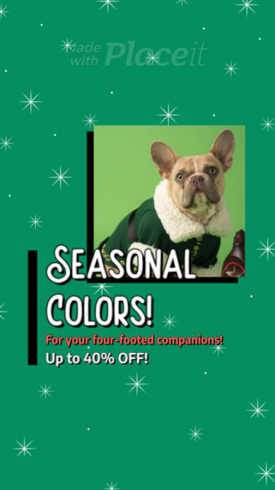 Pet Store Instagram Story Video Creator Featuring a Christmas Sale Ad