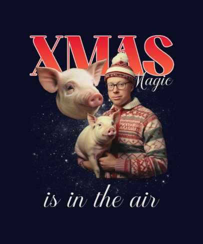 Pets T-Shirt Design Creator Featuring a Christmas Bootleg Theme