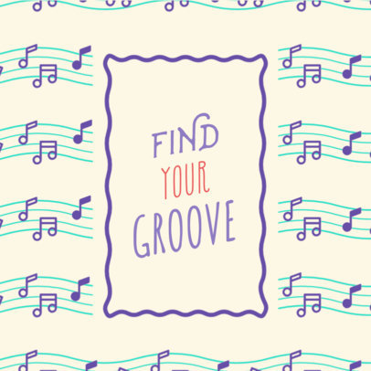 Social Media Post Template with Music Graphics