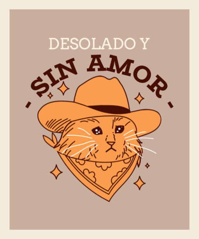 Cat-Themed T-Shirt Design Maker Featuring a Funny Mexican Quote