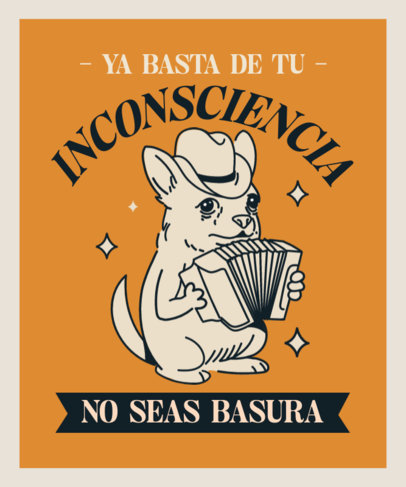 Illustrated T-Shirt Design Creator Featuring a Quote and a Funny Dog Graphic