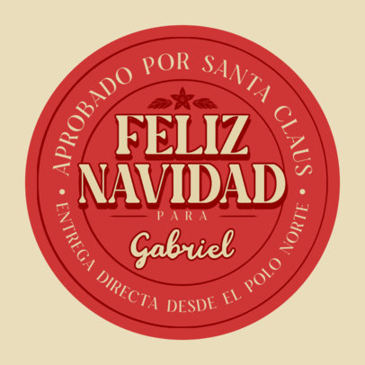 Sticker Design Maker with a Christmas Message from Santa Claus 6125d