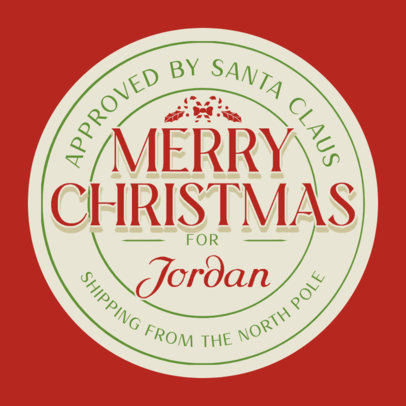 Sticker Design Template for a Merry Christmas Greeting   6125a