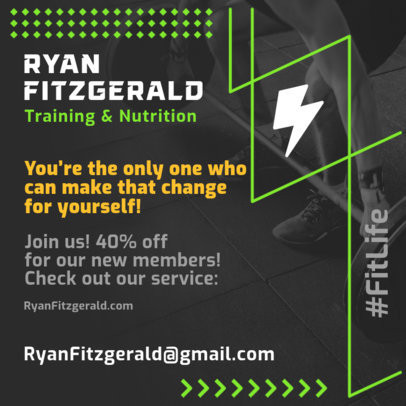 Instagram Post Maker for a Professional Fitness Routine Program