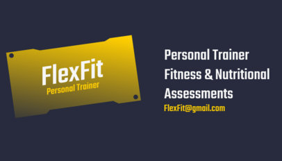 Back Business Card Maker for a Personal Fitness Trainer With Contact Info