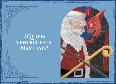 Xmas Greeting Card Generator Featuring Santa Claus Versus Krampus 