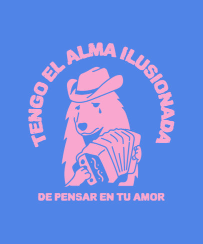 T-Shirt Design Template With a Sad Dog Graphic Featuring a Mexican Meme