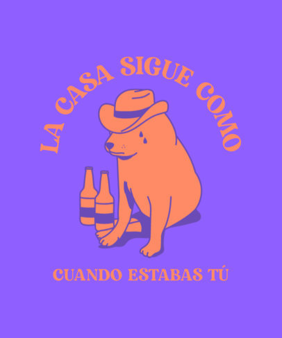 Illustrated T-Shirt Design Generator Featuring a Mexican Slang and a Dog Graphic