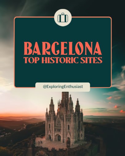 Instagram Post Creator Featuring a Guide for Barcelona's First-Time Travelers 5942k