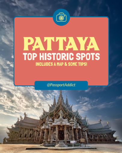 Instagram Post Template with a Guide of Historic Spots for Pattaya