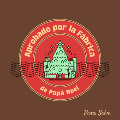 Sticker Design Maker Featuring an Illustrated Christmas Tree 6126a