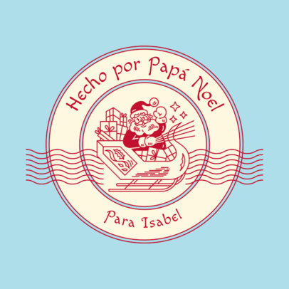 Sticker Design Generator Featuring Santa Claus in a Sleigh 6126b