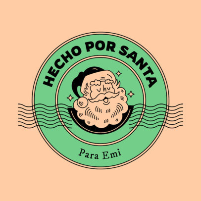 Sticker Design Creator Featuring a Santa Claus Illustration with a Retro Aesthetic 6126c