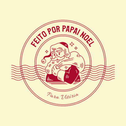 Sticker Design Creator Featuring a Retro-Style Santa Claus Cartoon 6126g