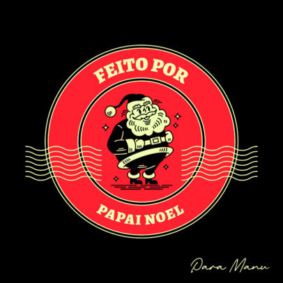 Sticker Design Maker Featuring a Retro Santa Claus Cartoon 6126i